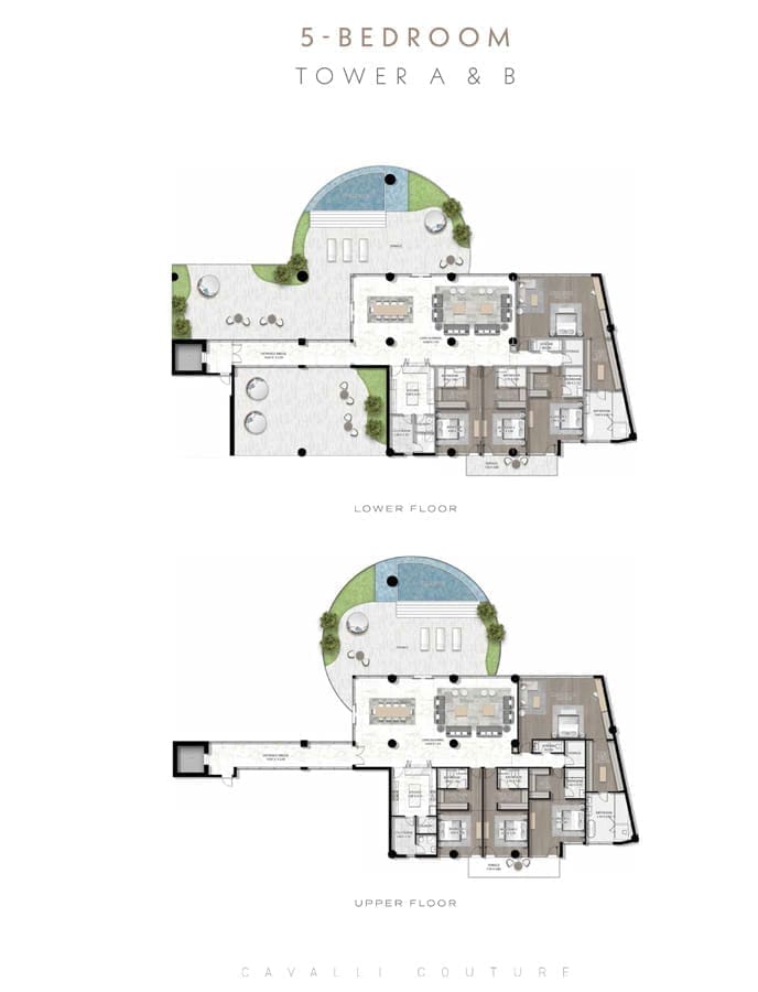 Damac Skyluxe Collection 5 Bedroom Tower A & B Floor Plan