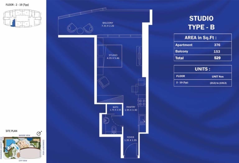 Danube Fashionz Studio Apartment Type B Floor Plan