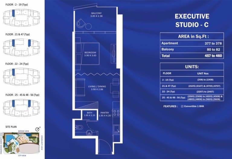 Danube Fashionz Executive Studio Apartment Type C Floor Plan