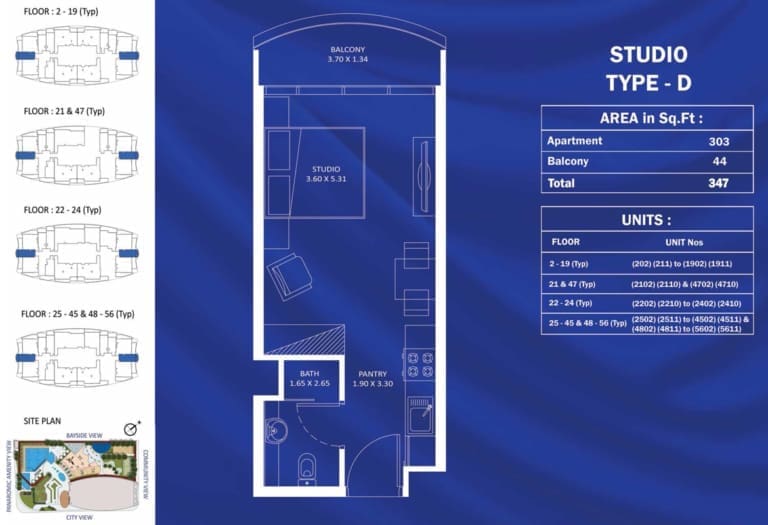 Danube Fashionz Studio Apartment Type D Floor Plan