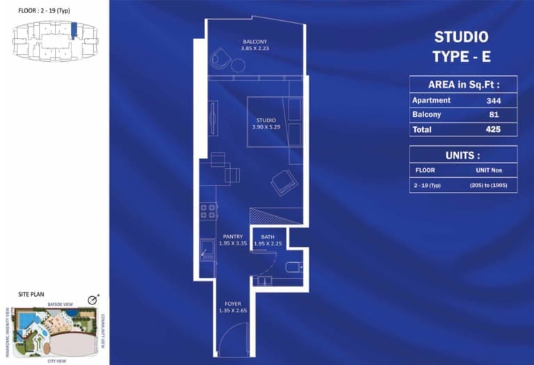 Danube Fashionz Studio Apartment Type E Floor Plan