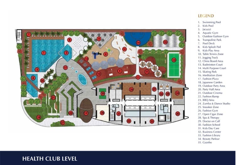 Danube Fashionz Health Club Level Floor Plan