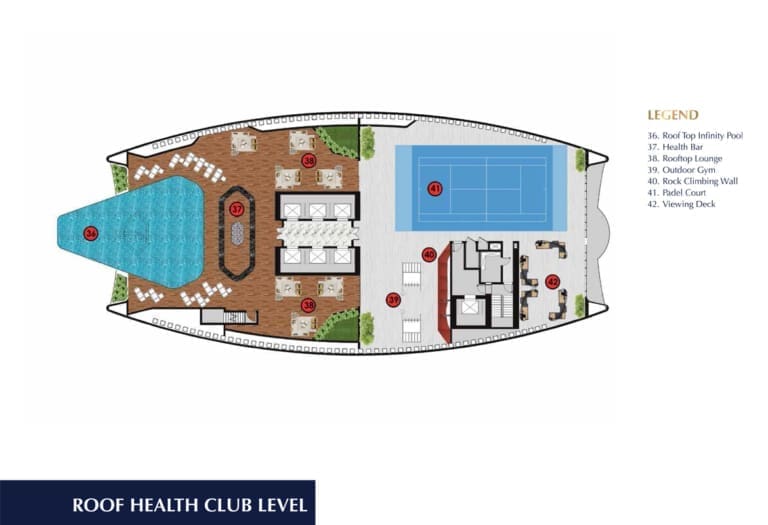 Danube Fashionz Roof Health Club Level Floor Plan
