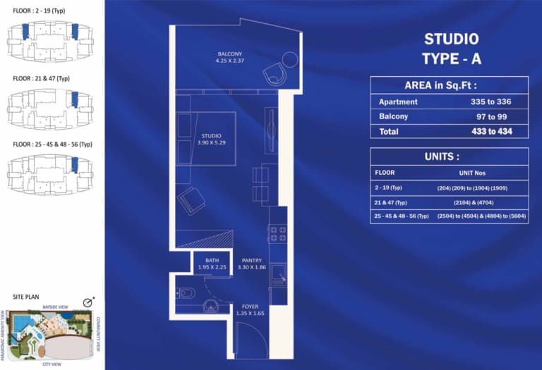 Danube Fashionz Studio Apartment Type A Floor Plan