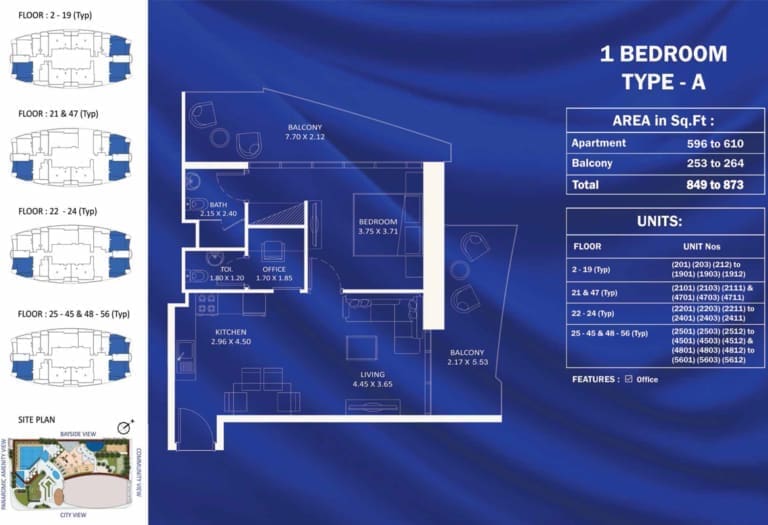 Danube Fashionz 1 Bedroom Apartment Type A Floor Plan