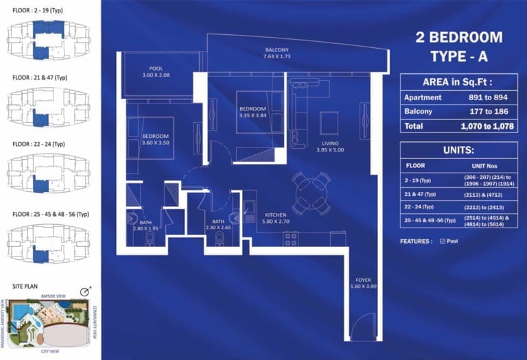 Danube Fashionz 2 Bedroom Apartment Type A Floor Plan