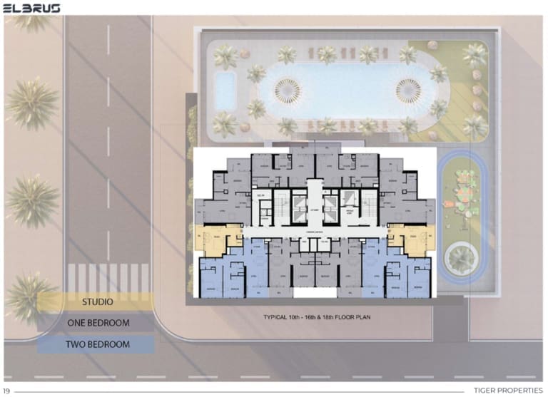 Elbrus Tower 10th 16th and 18th Floor Plan