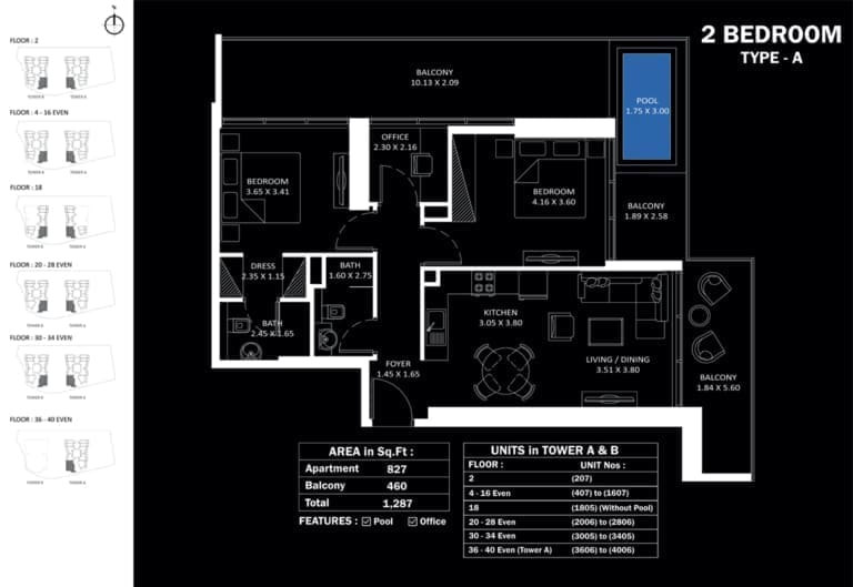 Elitz 3 – 2 Bedroom Apartment Type A Floor Plan
