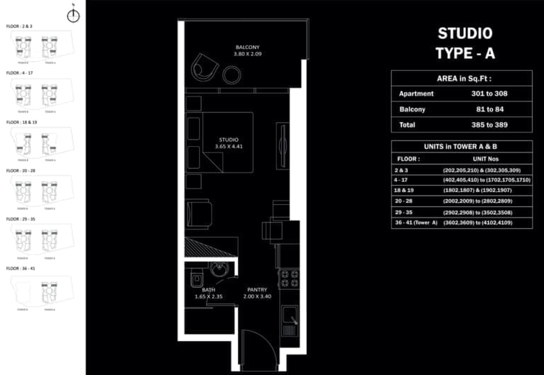 Elitz 3 Studio Apartment Type A Floor Plan