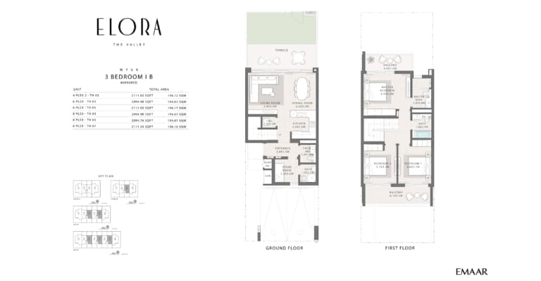 Elora Mysk 3 Bedroom Townhouse I B Floor Plan