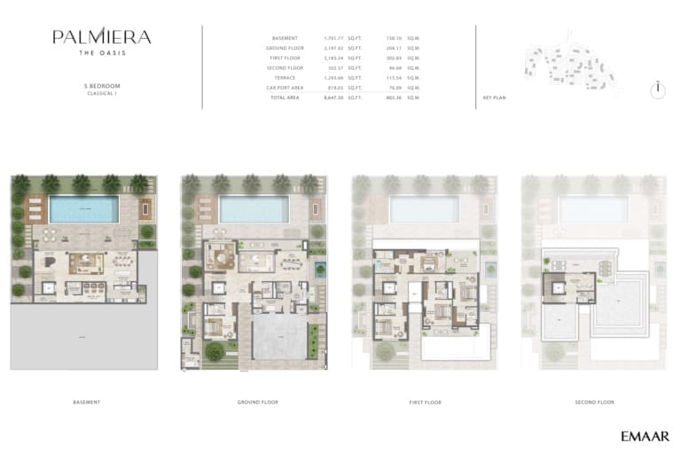 Emaar Palmiera 5 Bedroom Villas Classical 1 Floor Plan