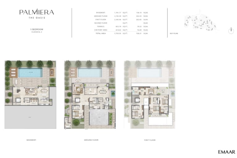 Emaar Palmiera 5 Bedroom Villas Classical 2 Floor Plan