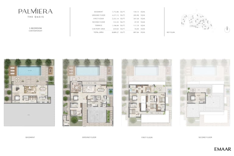 Emaar Palmiera 5 Bedroom Villas Contemporary Floor Plan