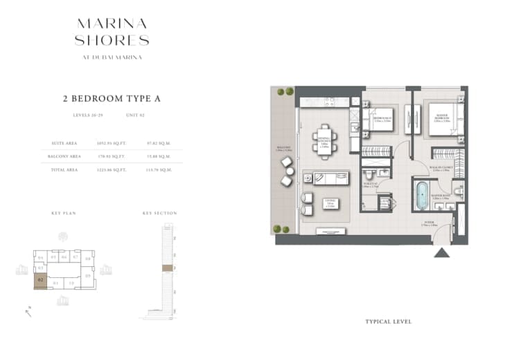 Marina Shores 2 Bedroom Apartment Type A Floor Plan