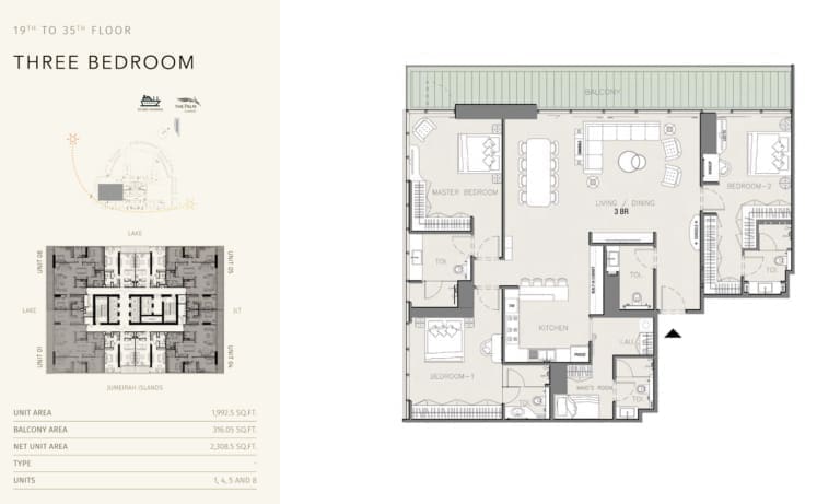 MBL Royal Residence 3 Bedroom Apartment Floor Plan