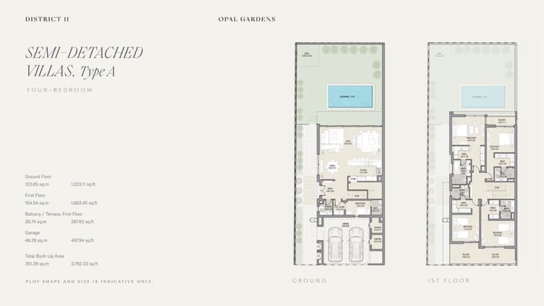 Opal Gardens 4 Bedroom Semi Detached Villas Type A Floor Plans