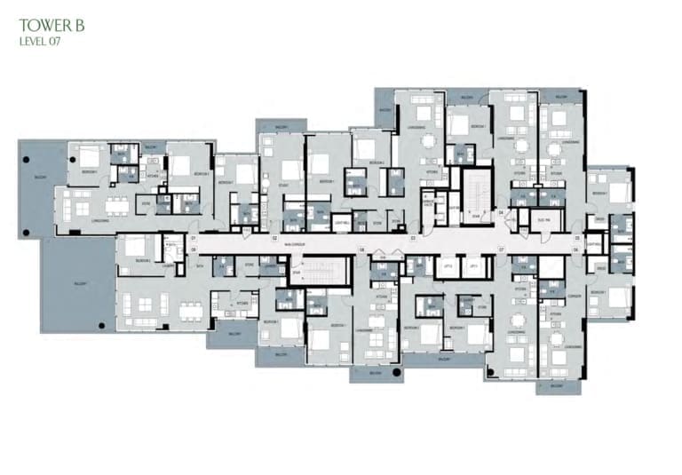 Park Town Tower B Townhouse Level 7 Floor Plan