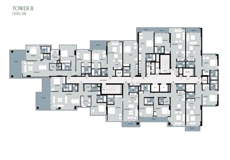 Park Town Tower B Townhouse Level 8 Floor Plan