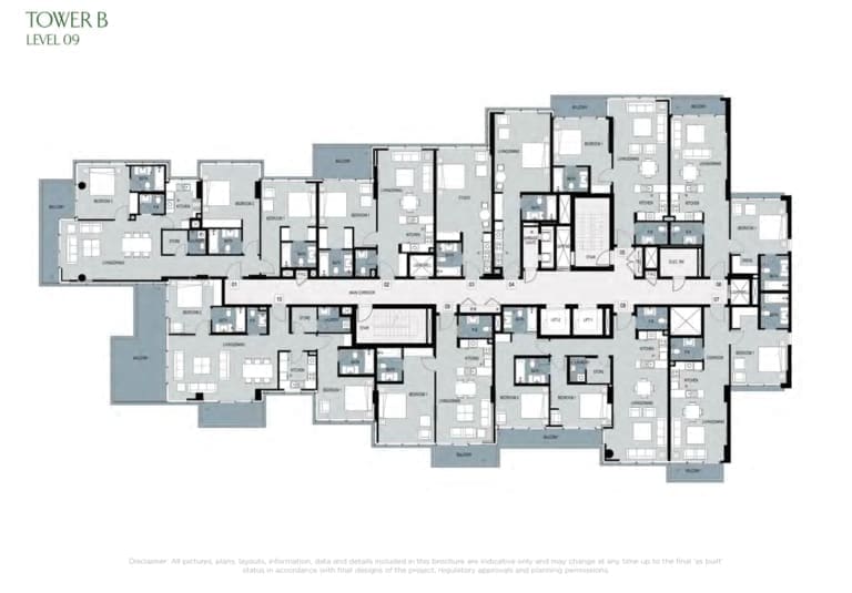 Park Town Tower B Townhouse Level 9 Floor Plan