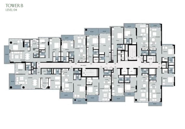 Park Town Tower B Townhouse Level 4 Floor Plan