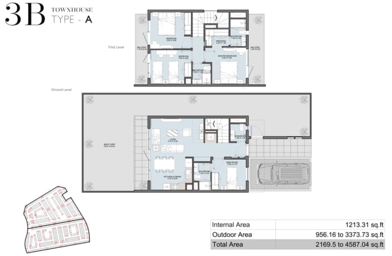 Reportage Village 3 Bedroom Townhouse Type A Floor Plan