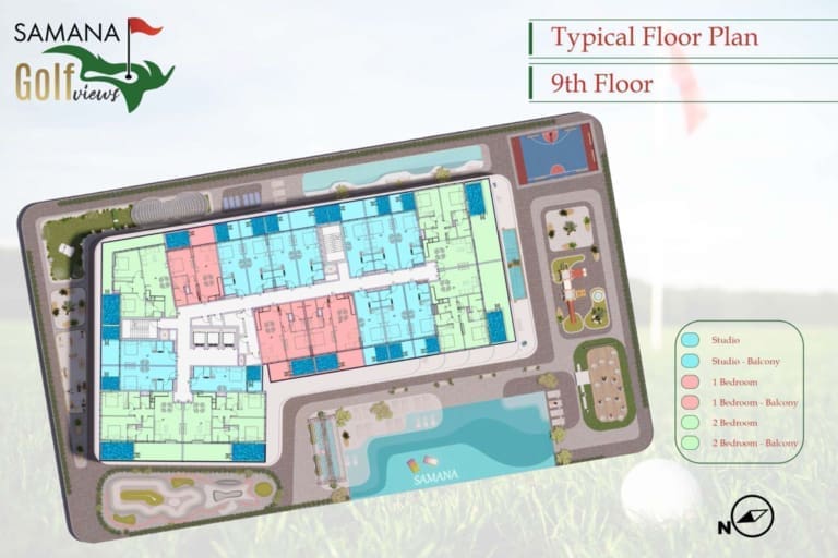 Samana Golf Views 9th Floor Plan