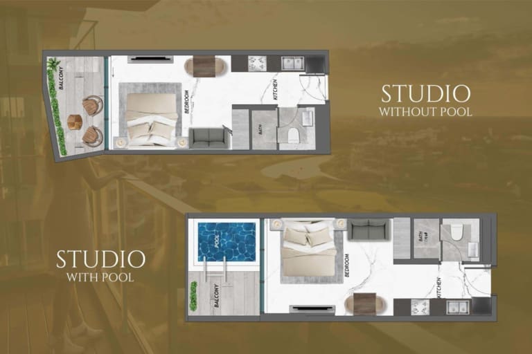 Samana Golf Views Studio Apartment with Pool Floor Plan