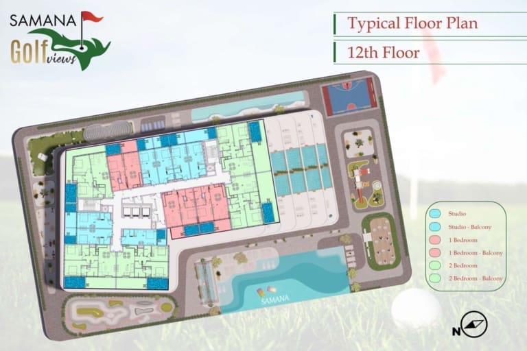 Samana Golf Views 12th Floor Plan
