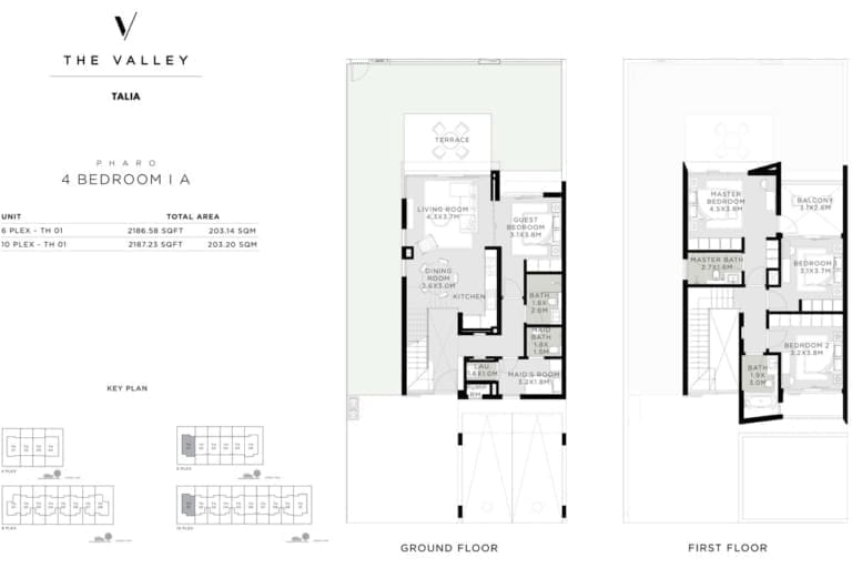 Talia 4 Bedroom Pharo Townhouses Type 1A Floor Plan