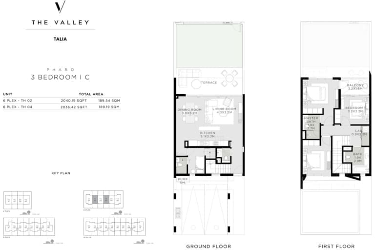 Talia 3 Bedroom Pharo Townhouses Type 1C Floor Plan