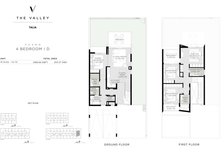Talia 4 Bedroom Pharo Townhouses Type 1D Floor Plan