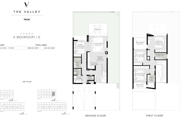 Talia 4 Bedroom Pharo Townhouses Type 1E Floor Plan