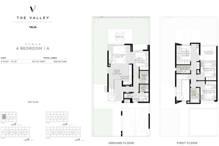 Talia 4 Bedroom Townhouses Type 1A Floor Plan