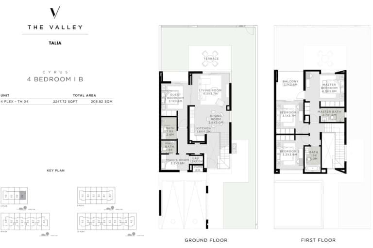 Talia 4 Bedroom Townhouses Type 1B Floor Plan
