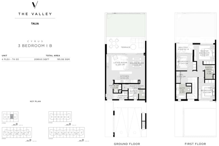 Talia 3 Bedroom Townhouses Type 1B Floor Plan