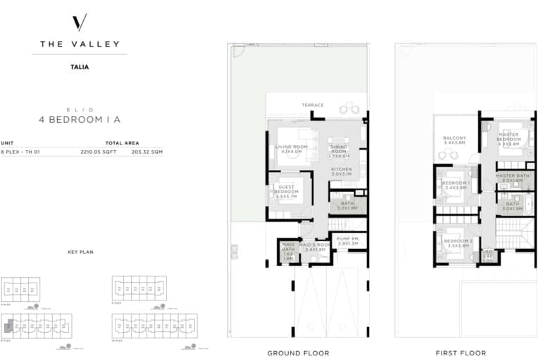 Talia 4 Bedroom Elio Townhouses Type 1A Floor Plan