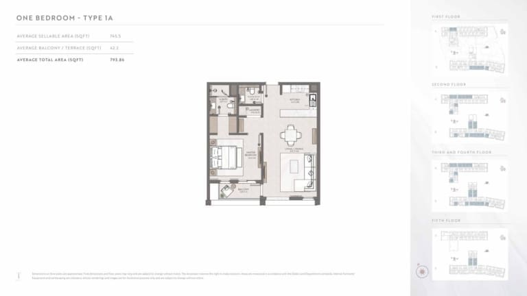 Terrazzo Residences 1 Bedroom Apartment Type 1A Floor Plan