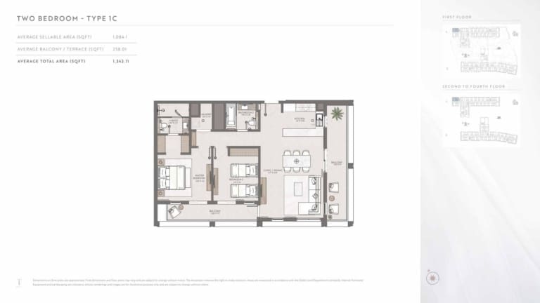 Terrazzo Residences 2 Bedroom Apartment Type 1C Floor Plan