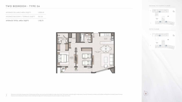 Terrazzo Residences 2 Bedroom Apartment Type 2A Floor Plan