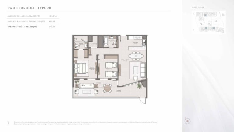 Terrazzo Residences 2 Bedroom Apartment Type 2B Floor Plan