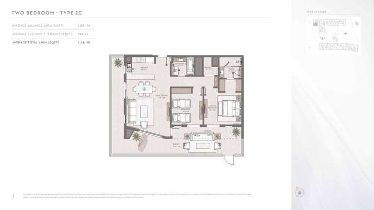Terrazzo Residences 2 Bedroom Apartment Type 2C Floor Plan