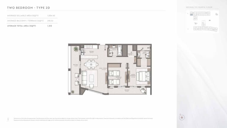 Terrazzo Residences 2 Bedroom Apartment Type 2D Floor Plan
