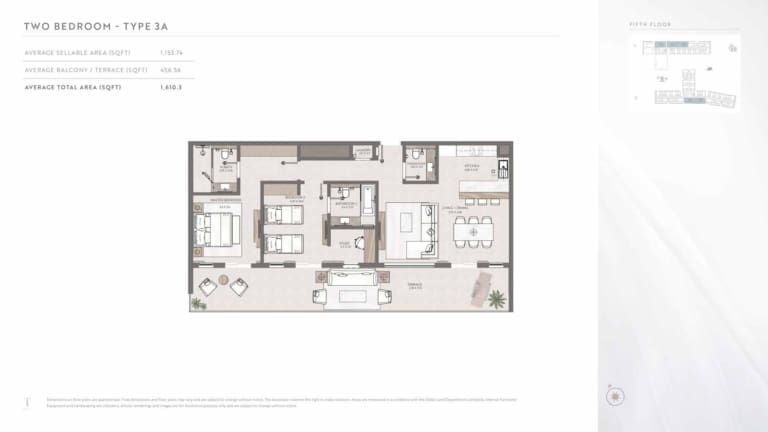 Terrazzo Residences 2 Bedroom Apartment Type 3A Floor Plan