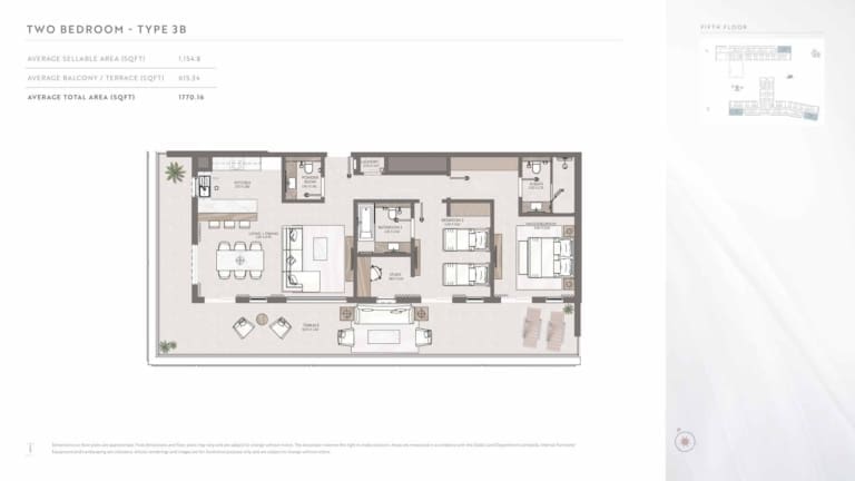 Terrazzo Residences 2 Bedroom Apartment Type 3B Floor Plan