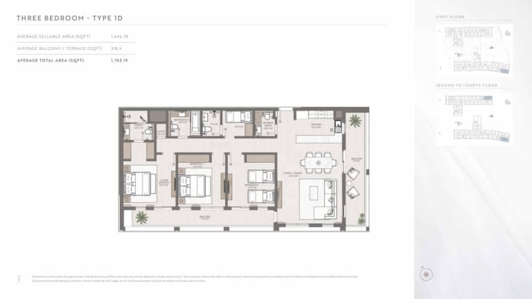 Terrazzo Residences 3 Bedroom Apartment Type 1D Floor Plan