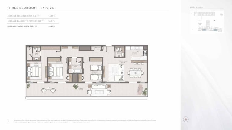 Terrazzo Residences 3 Bedroom Apartment Type 2AFloor Plan