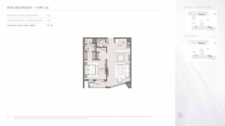 Terrazzo Residences 1 Bedroom Apartment Type 2A Floor Plan