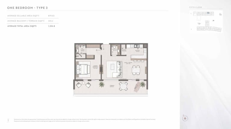 Terrazzo Residences 1 Bedroom Apartment Type 3 Floor Plan