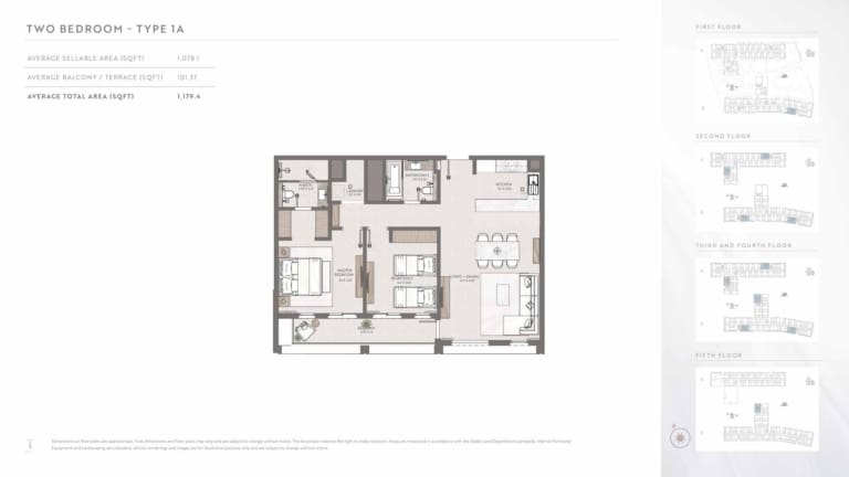 Terrazzo Residences 2 Bedroom Apartment Type 1A Floor Plan