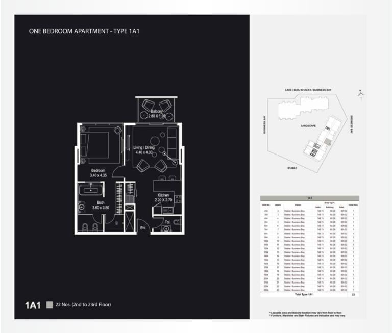 The Atria 1 Bedroom Apartment 1A1 Floor Plan